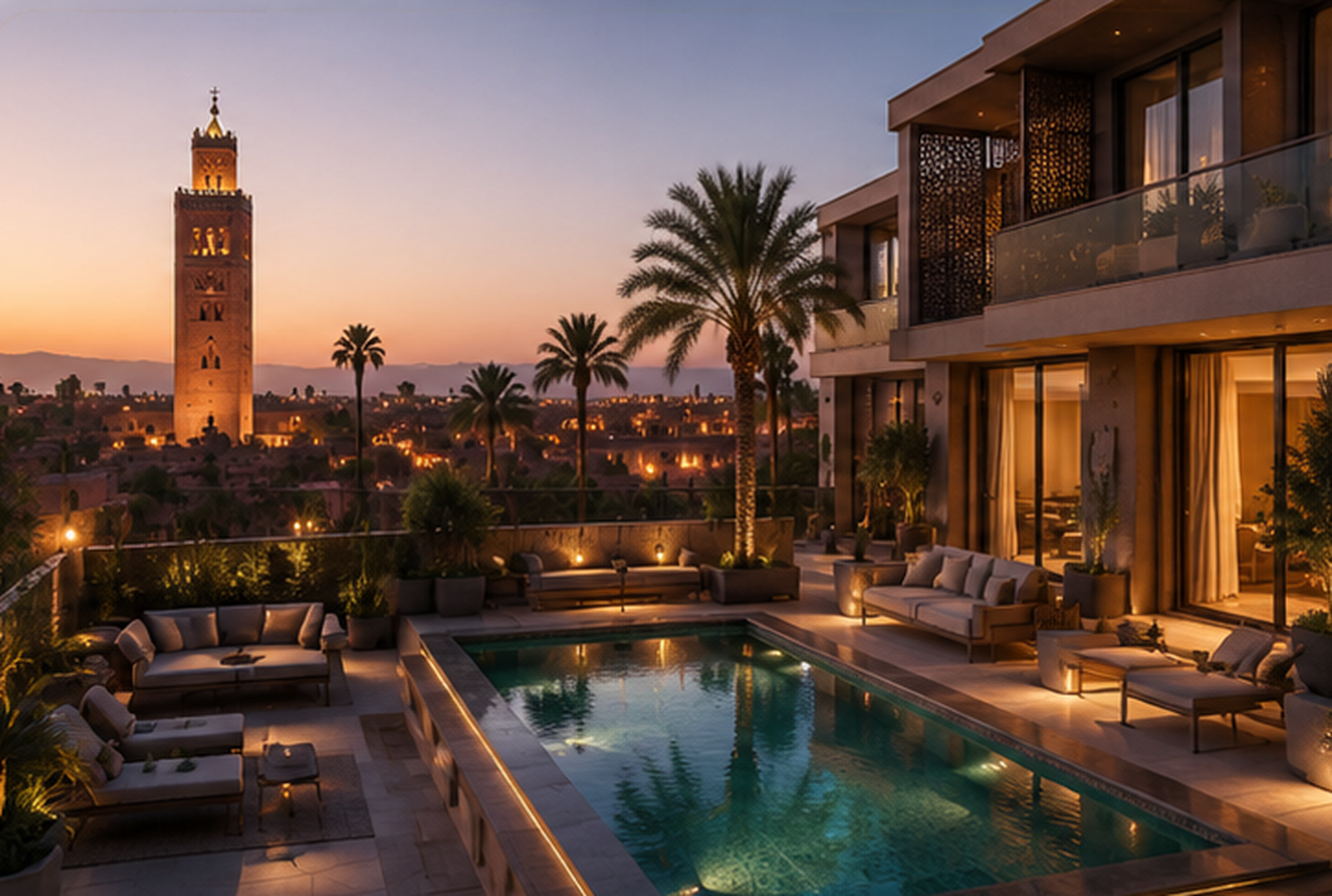 Résidence moderne avec piscine à Marrakech - KINAN Multiservices
